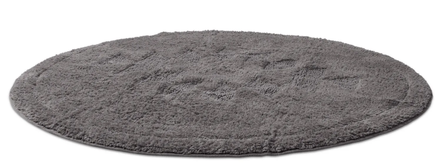 Rund badeværelsesmåtte - Gertie (mørkegrå)