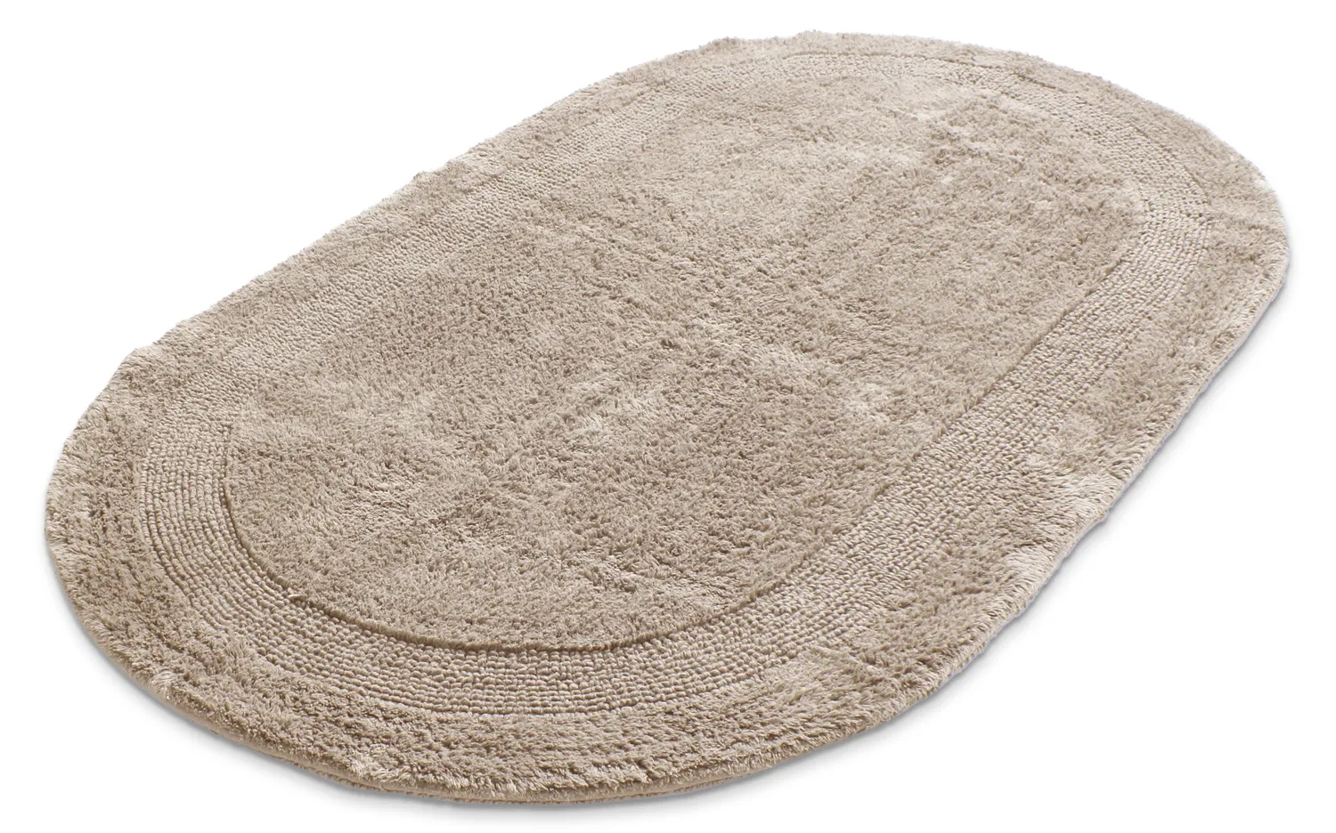 Oval badeværelsesmåtte - Nila (beige)
