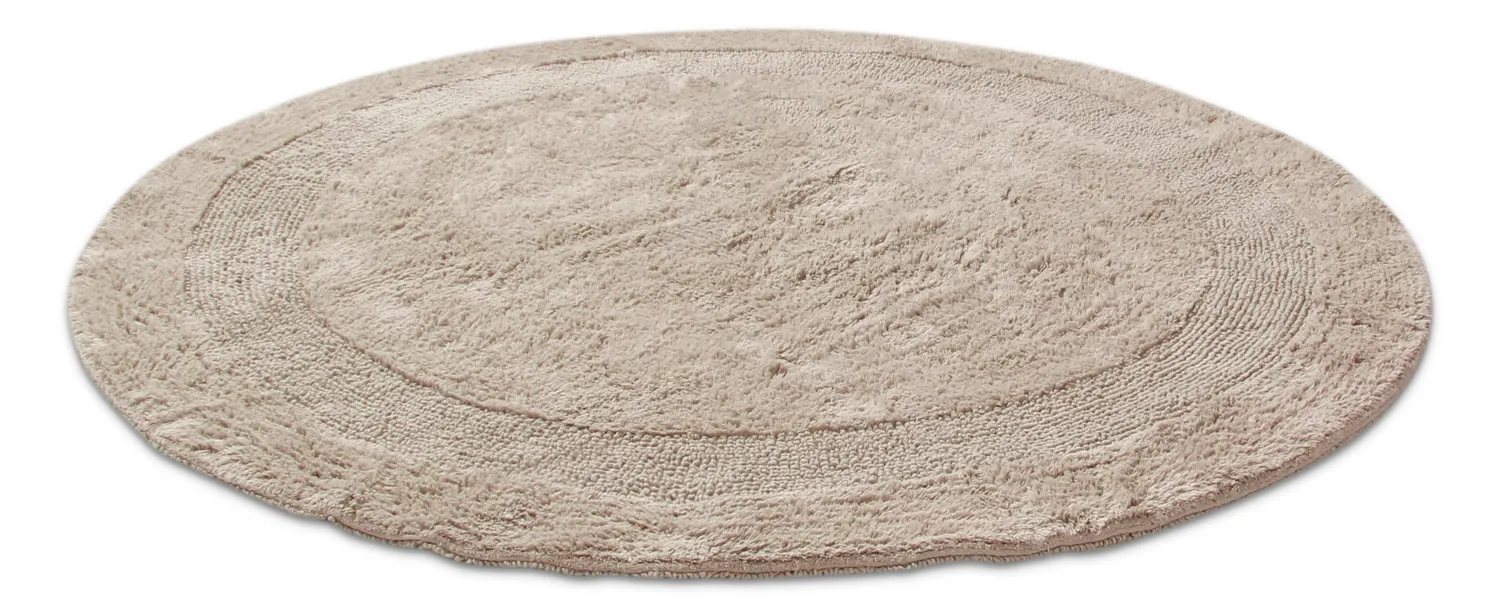 Rund badeværelsesmåtte - Nila (beige)