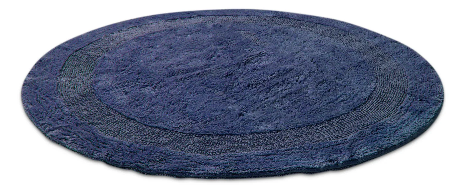 Rund badeværelsesmåtte - Nila (blå)