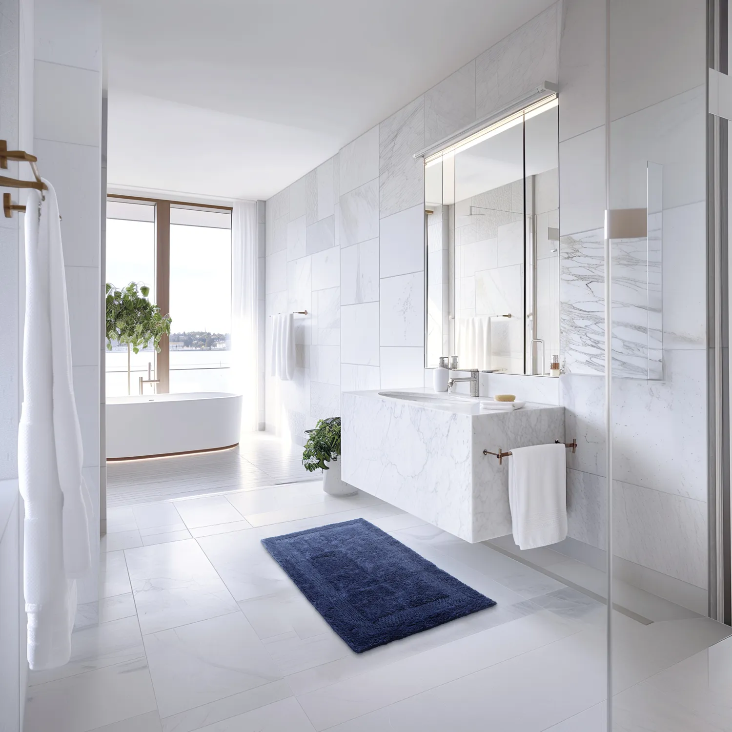 Badeværelsesmåtte - Nila (blå)