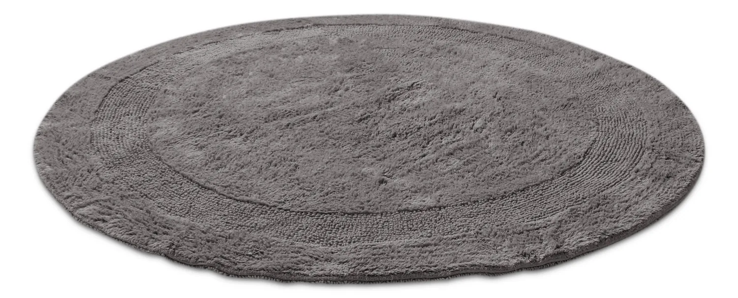 Rund badeværelsesmåtte - Nila (mørkegrå)