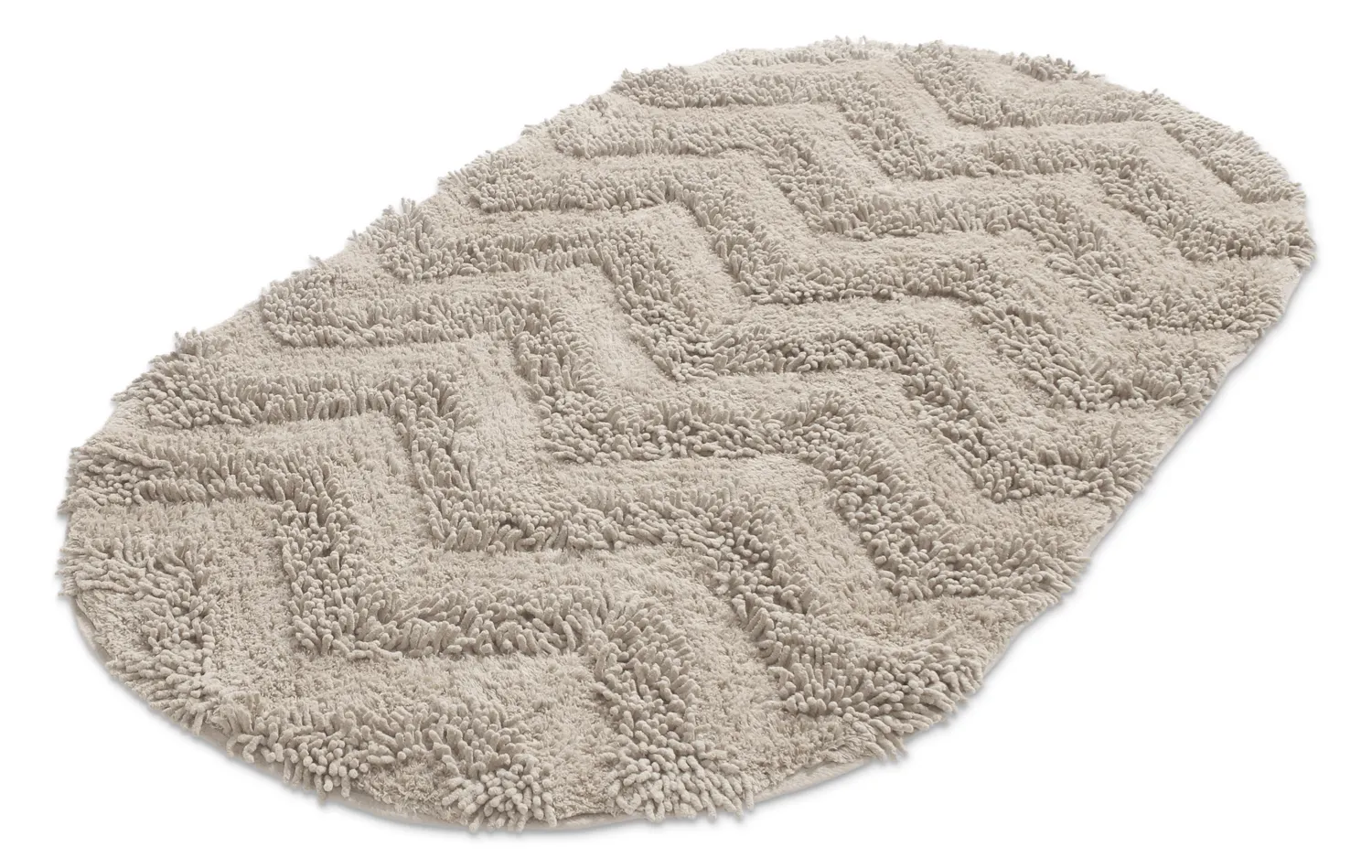 Oval badeværelsesmåtte - Tressa (beige)