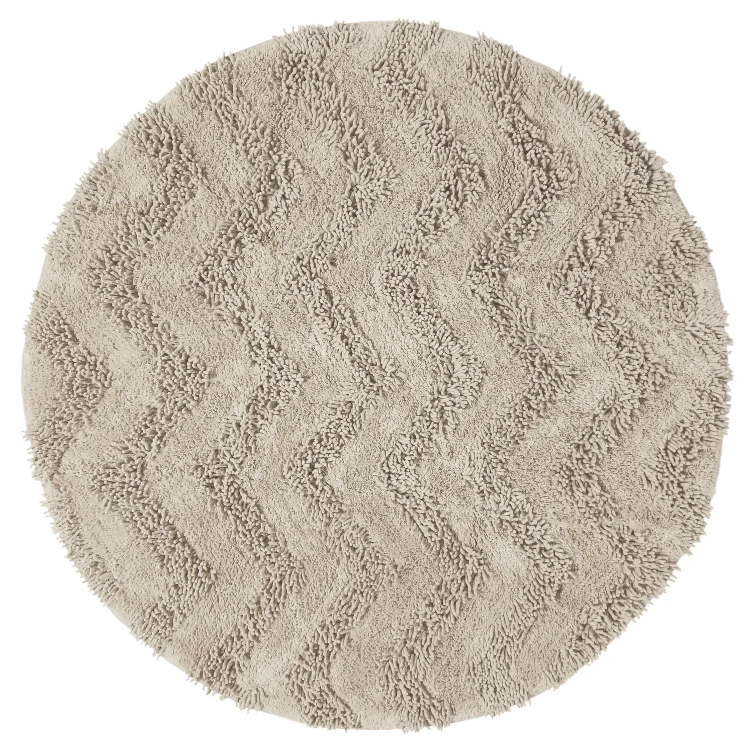 Rund badeværelsesmåtte - Tressa (beige)