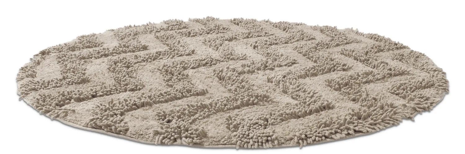 Rund badeværelsesmåtte - Tressa (beige)
