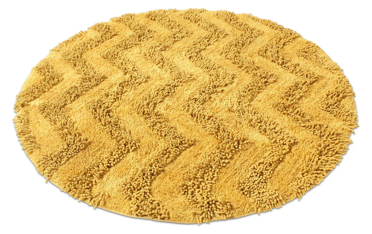 Rund badeværelsesmåtte - Tressa (gul)