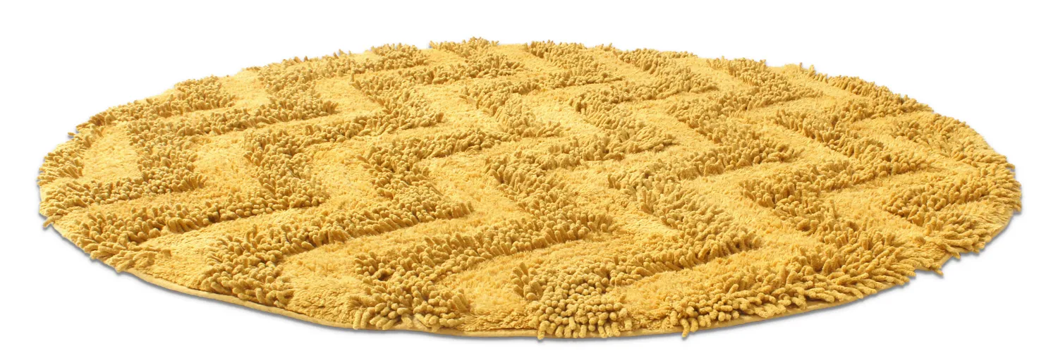 Rund badeværelsesmåtte - Tressa (gul)