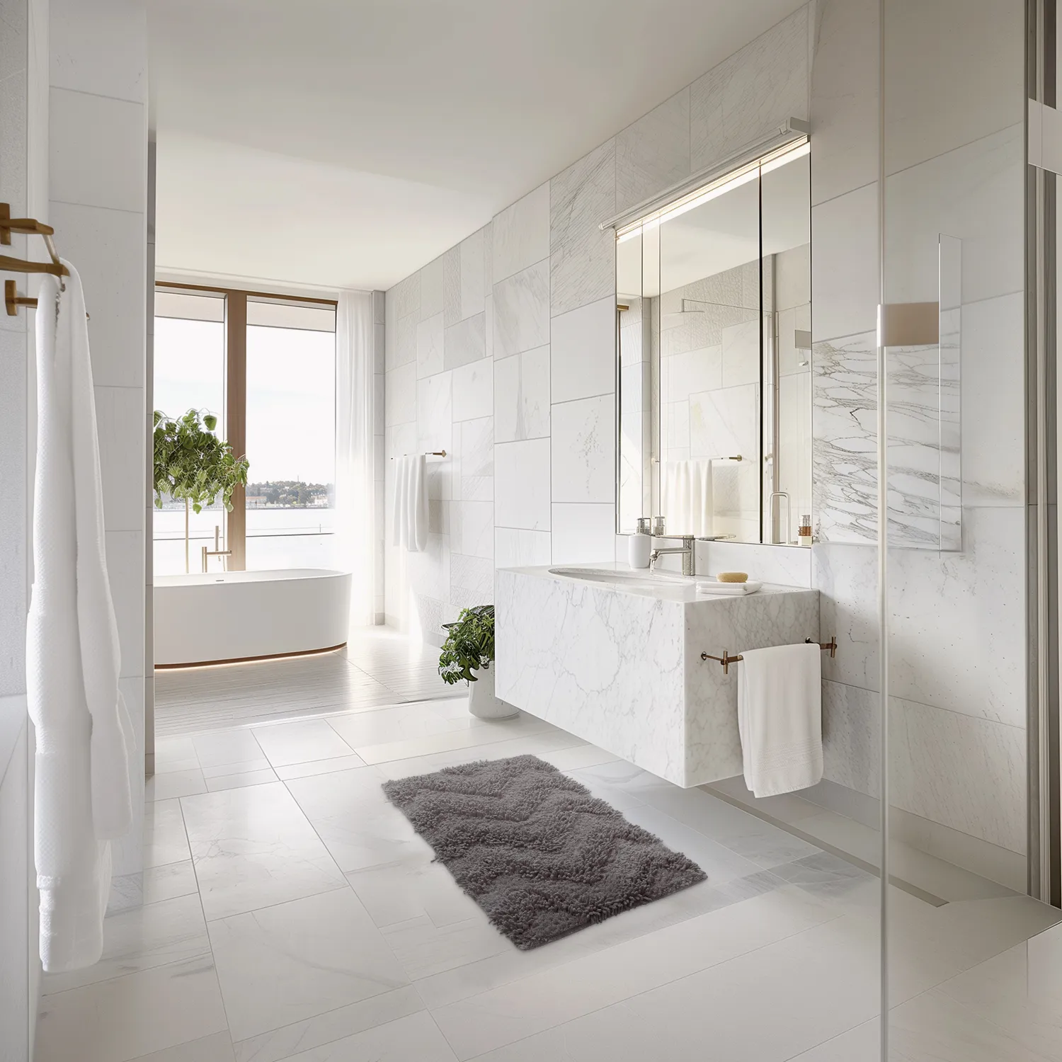 Badeværelsesmåtte - Tressa (mørkegrå)