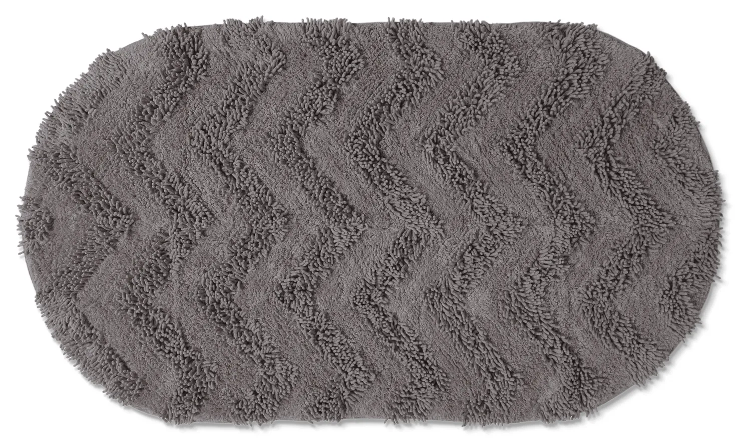 Oval badeværelsesmåtte - Tressa (mørkegrå)