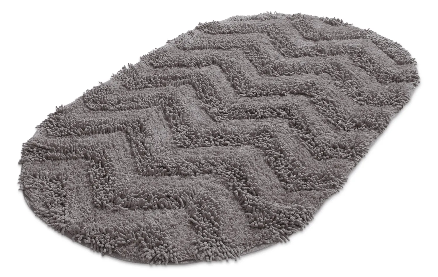 Oval badeværelsesmåtte - Tressa (mørkegrå)