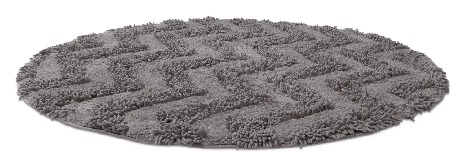 Rund badeværelsesmåtte - Tressa (mørkegrå)