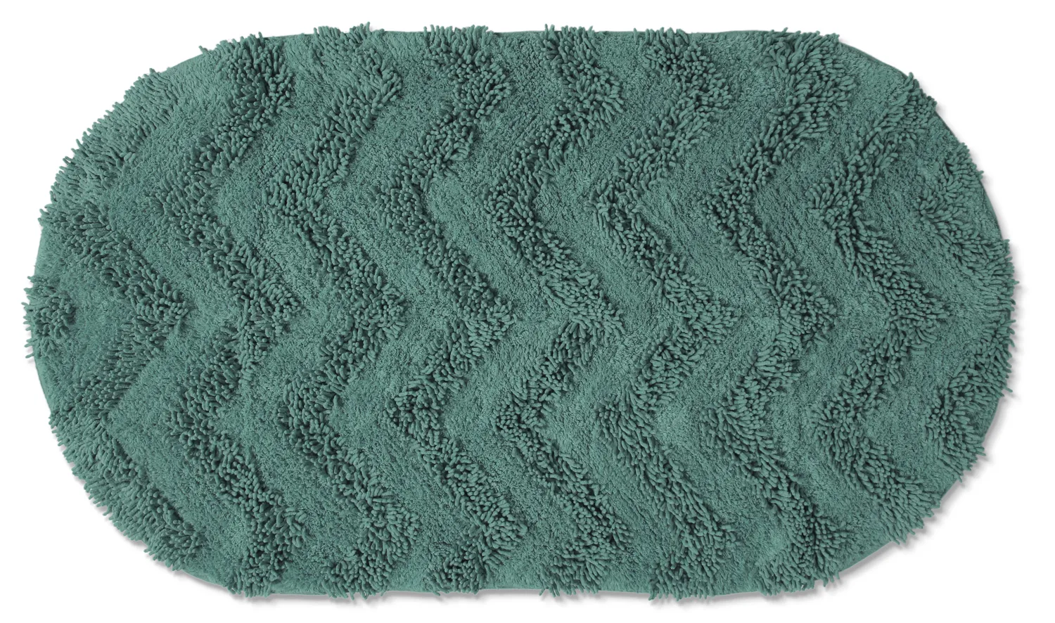 Oval badeværelsesmåtte - Tressa (mørkegrøn)