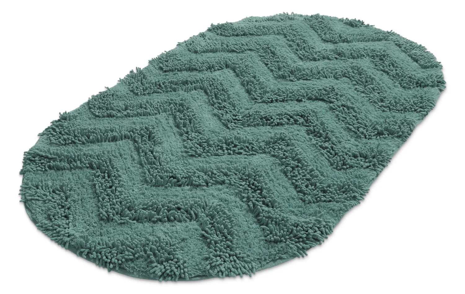 Oval badeværelsesmåtte - Tressa (mørkegrøn)