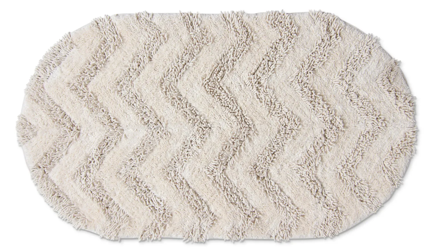 Oval badeværelsesmåtte - Tressa (off-white)