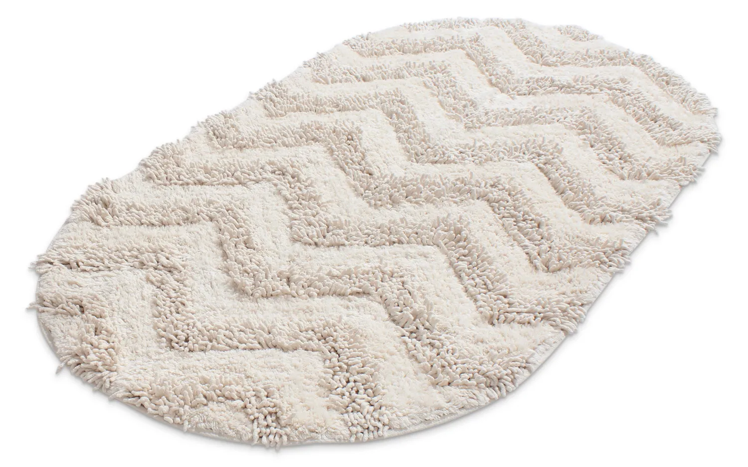 Oval badeværelsesmåtte - Tressa (off-white)