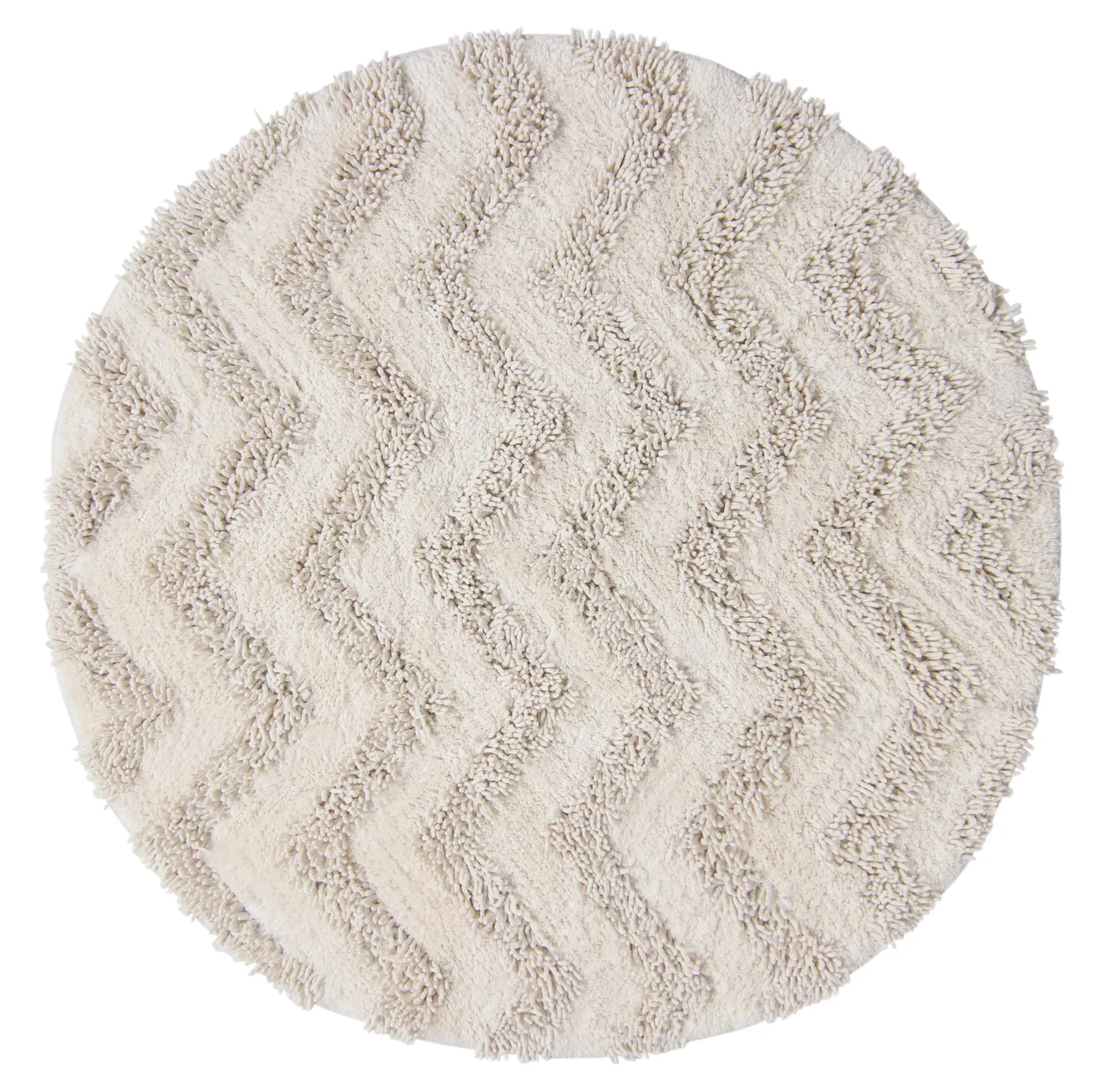 Rund badeværelsesmåtte - Tressa (off-white)