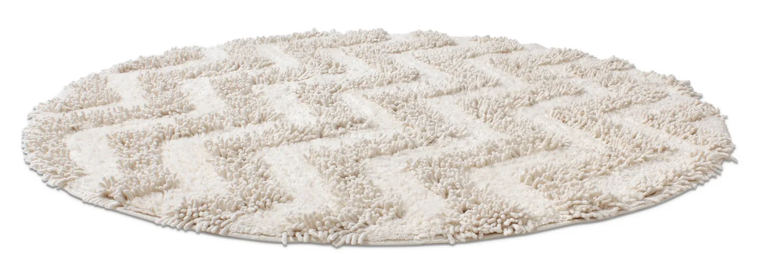 Rund badeværelsesmåtte - Tressa (off-white)