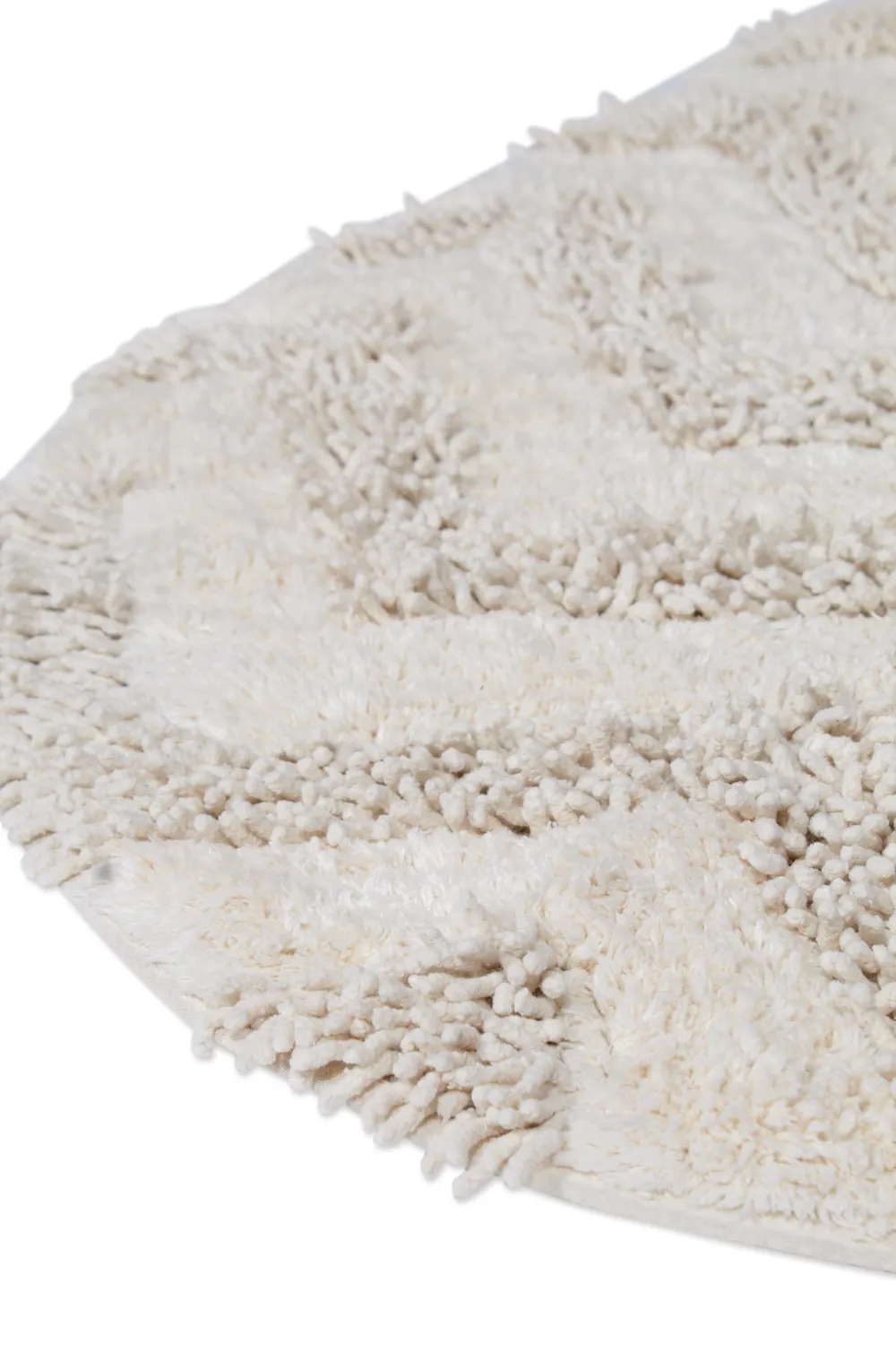 Rund badeværelsesmåtte - Tressa (off-white)
