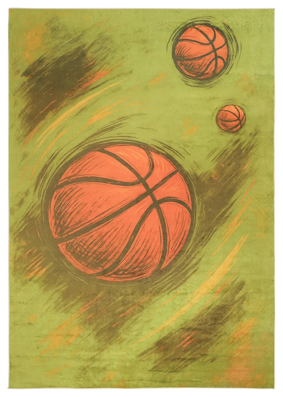 Børnetæppe - Basketball (grøn)