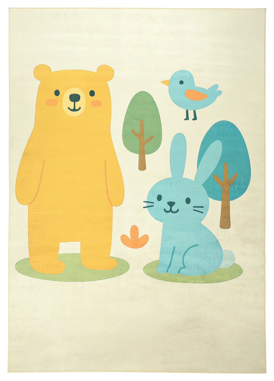 Børnetæppe - Bear and Bunny (creme/multi)