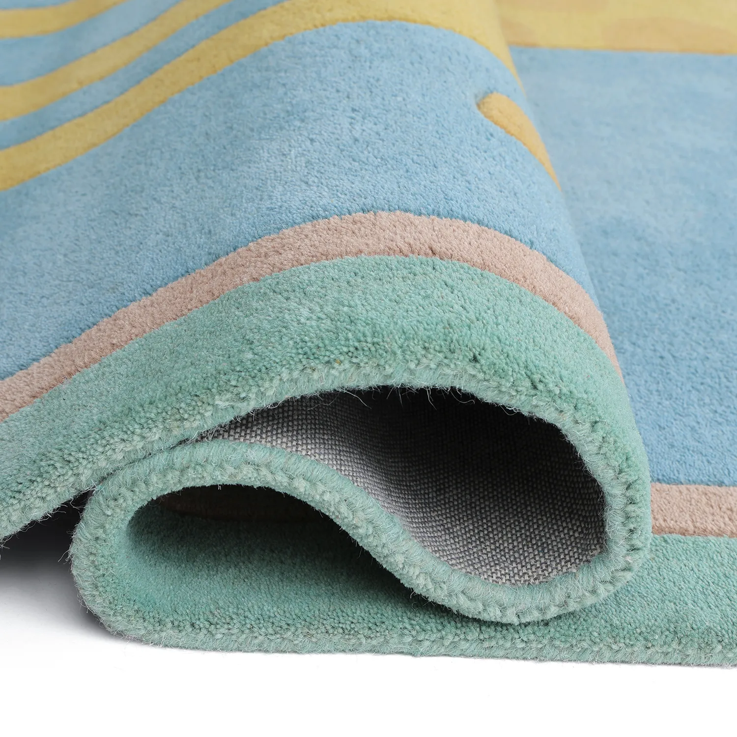 Børnetæppe - Giraffe Hand Tufted Wool Premium (lyseblå/multi)