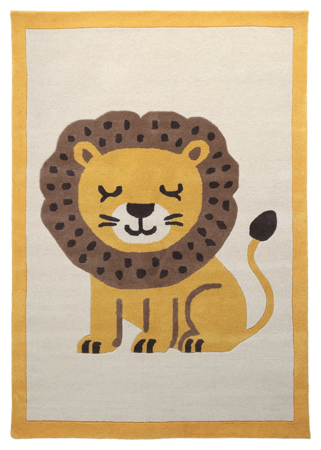 Børnetæppe - Lion Hand Tufted Wool Premium (beige/multi)