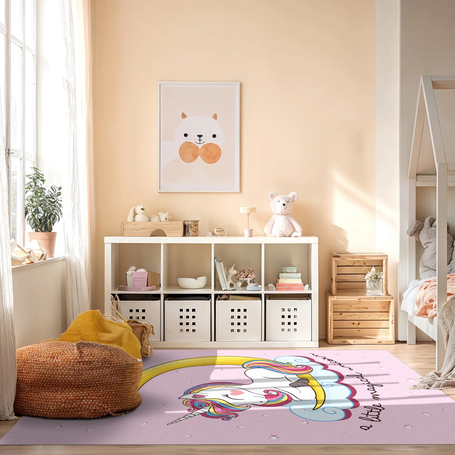 Børnetæppe - Magical Unicorn (lyserød)