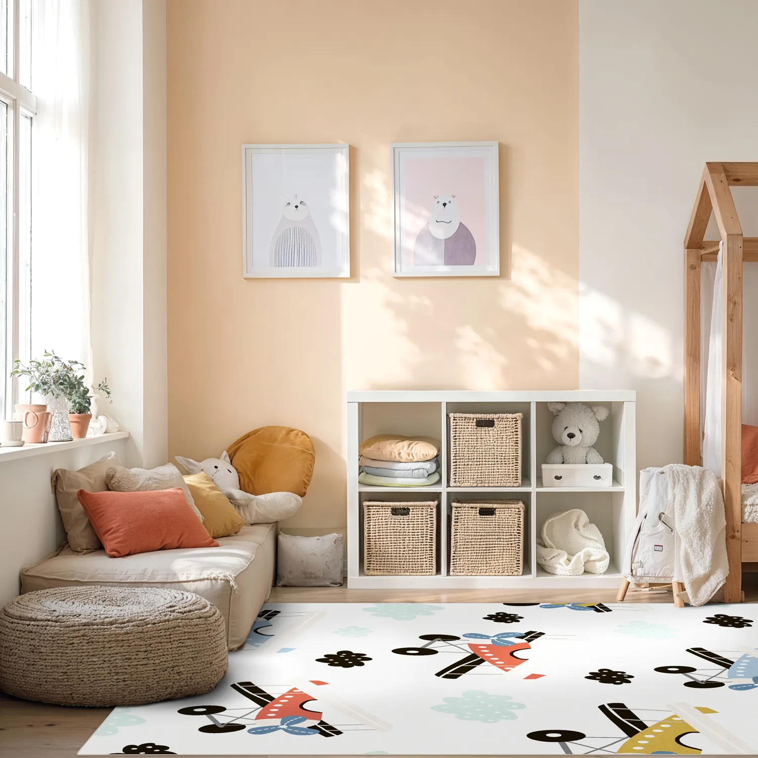 Børnetæppe - Plane Travel (multi)