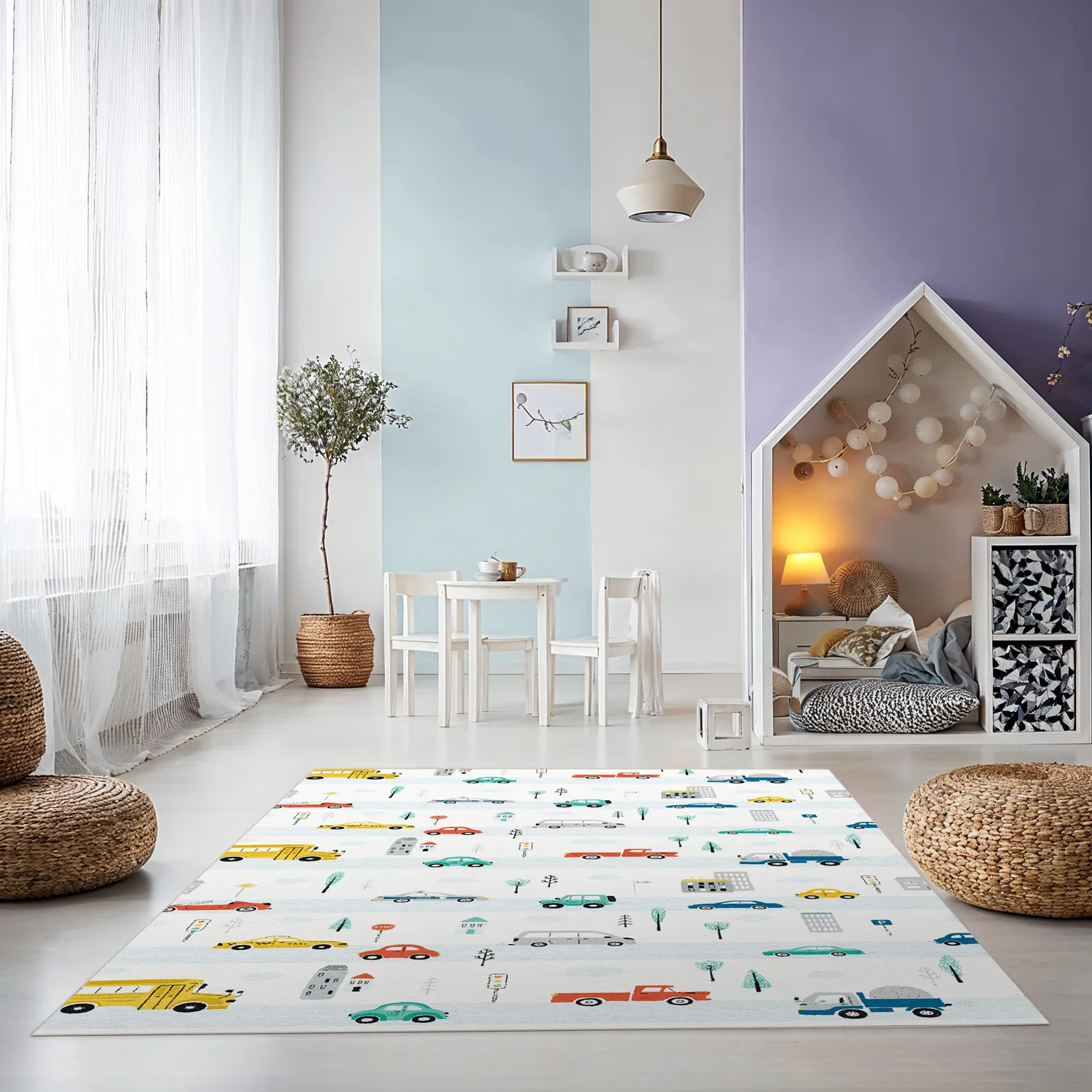 Børnetæppe - Road Cars (multi)