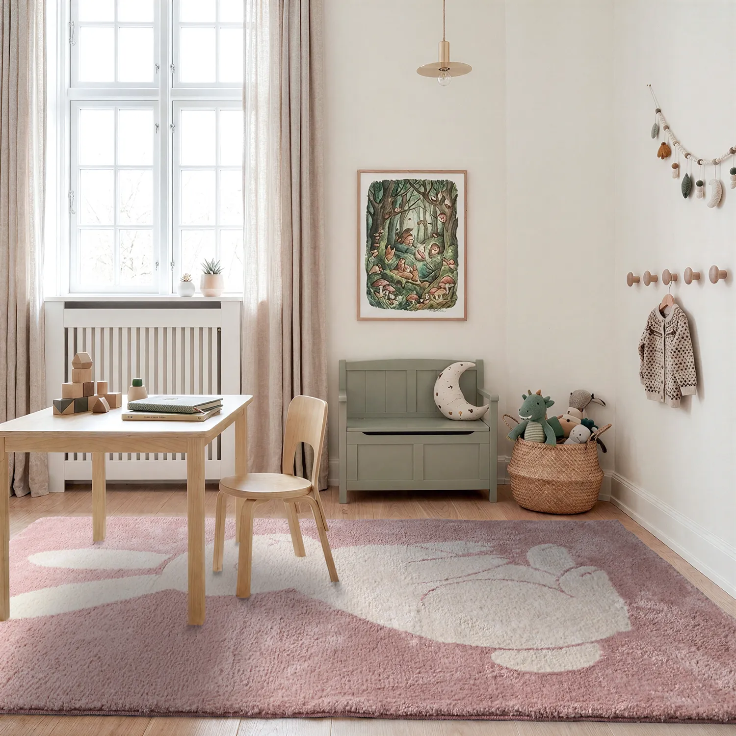 Børnetæppe - Soft Bunny (rosa/creme)