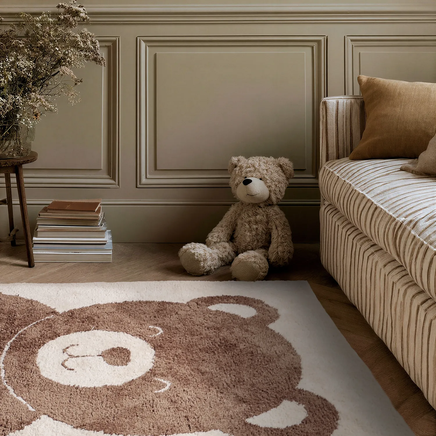 Børnetæppe - Soft Teddybear (creme/brun)