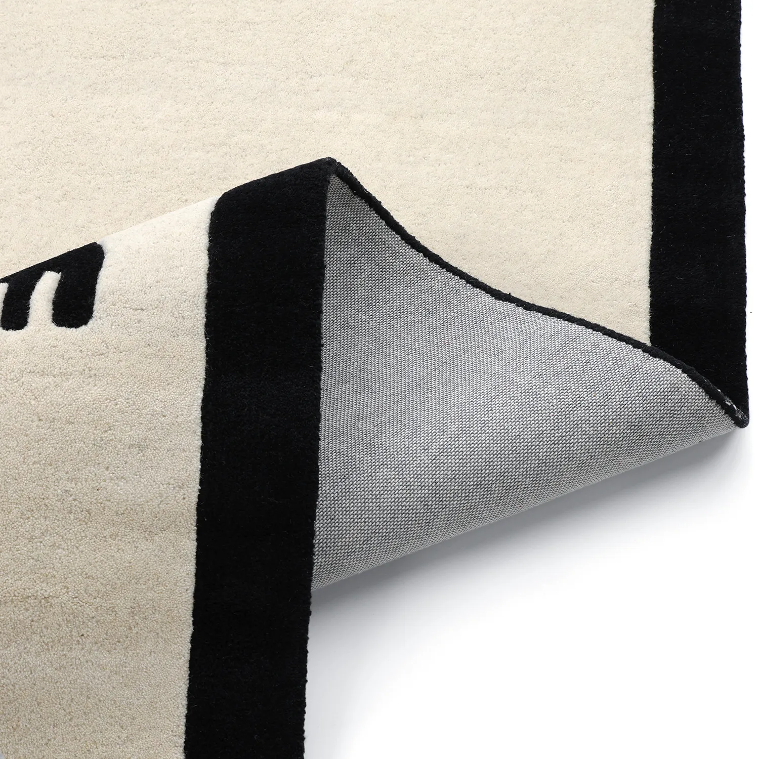 Børnetæppe - Zebra Hand Tufted Wool Premium (beige/sort)