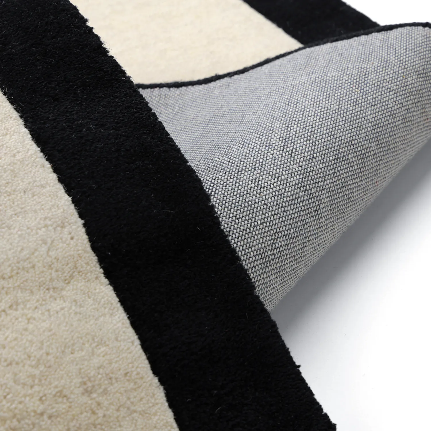 Børnetæppe - Zebra Hand Tufted Wool Premium (beige/sort)