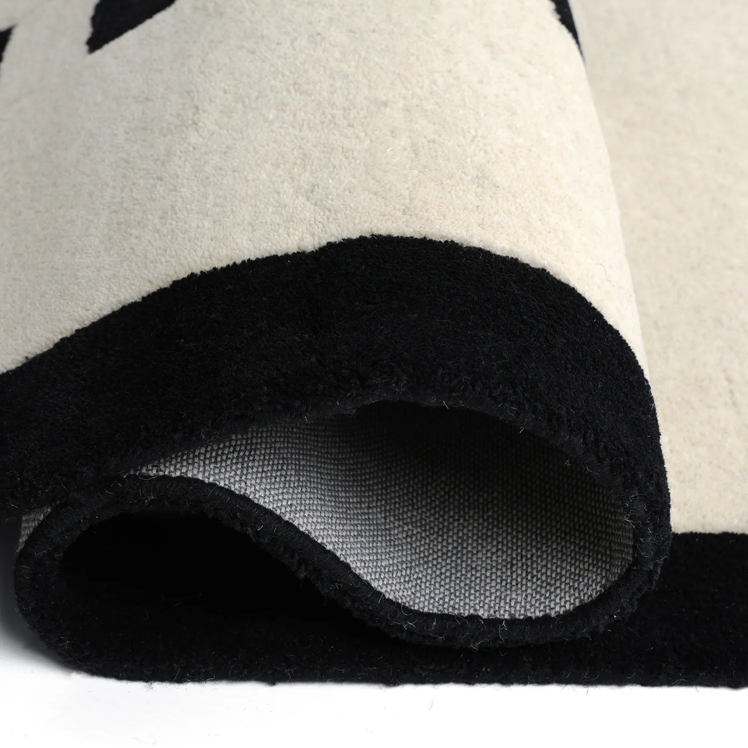 Børnetæppe - Zebra Hand Tufted Wool Premium (beige/sort)