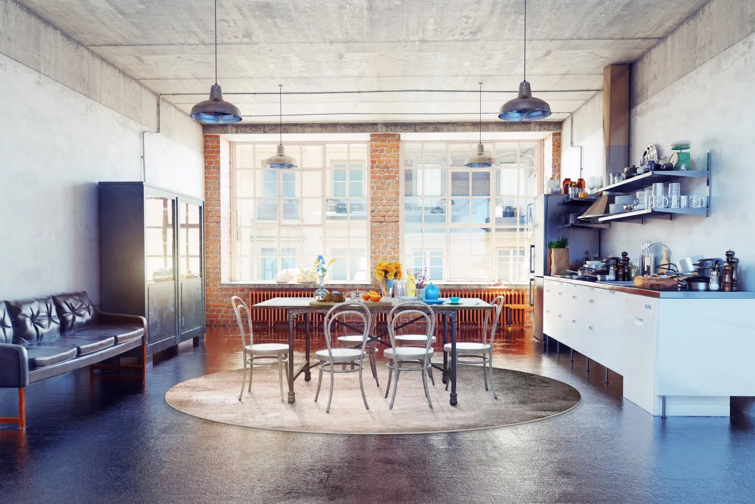 Rundt tæppe - Braga (beige)