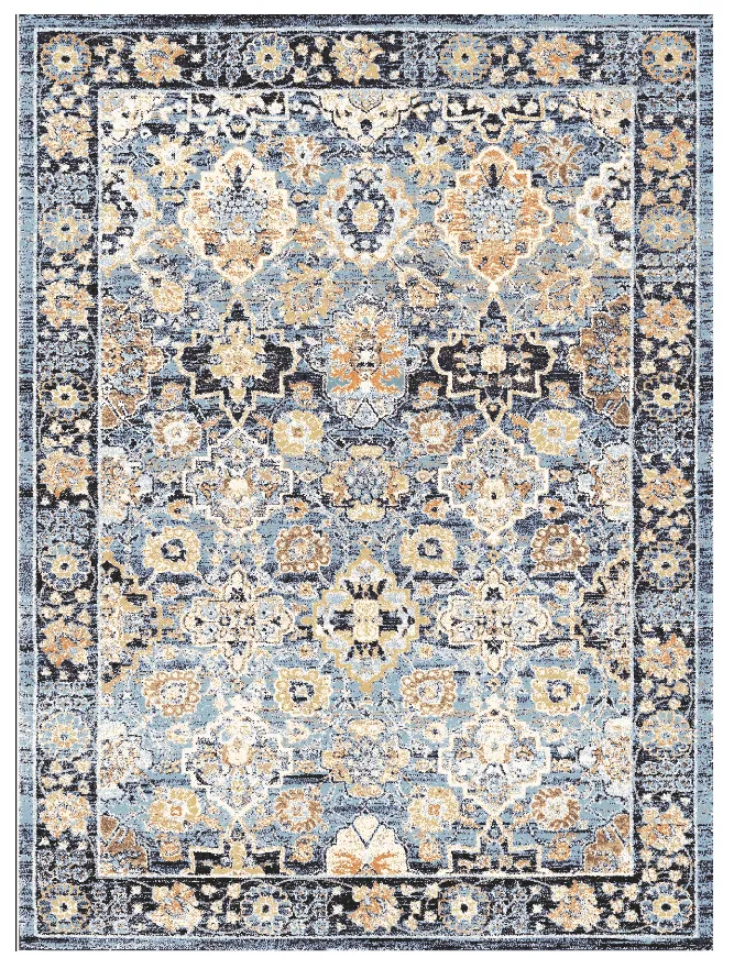 Wilton-tæppe - Fernana (blå/multi)