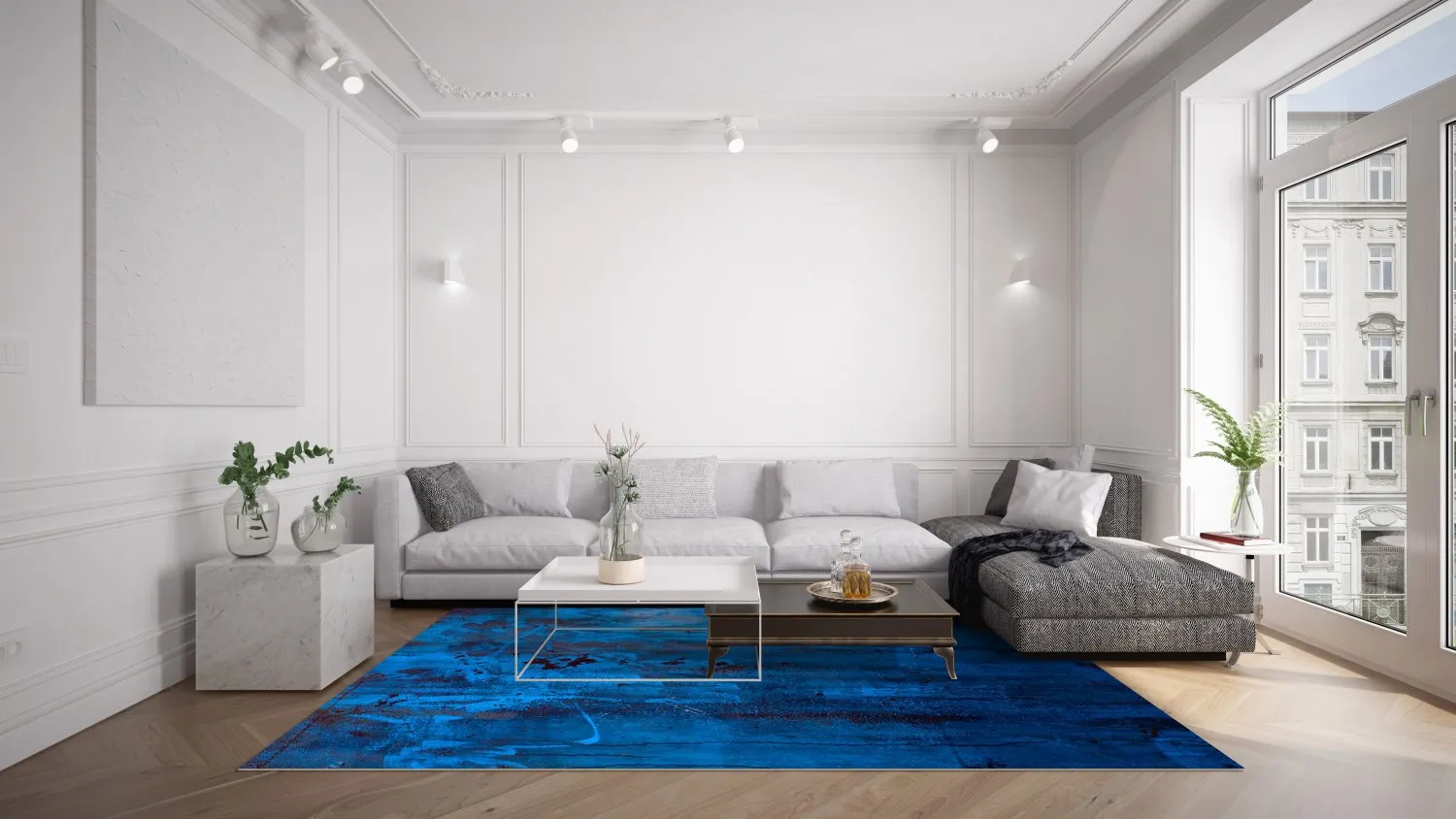 Wilton-tæppe - Aragon (blå)