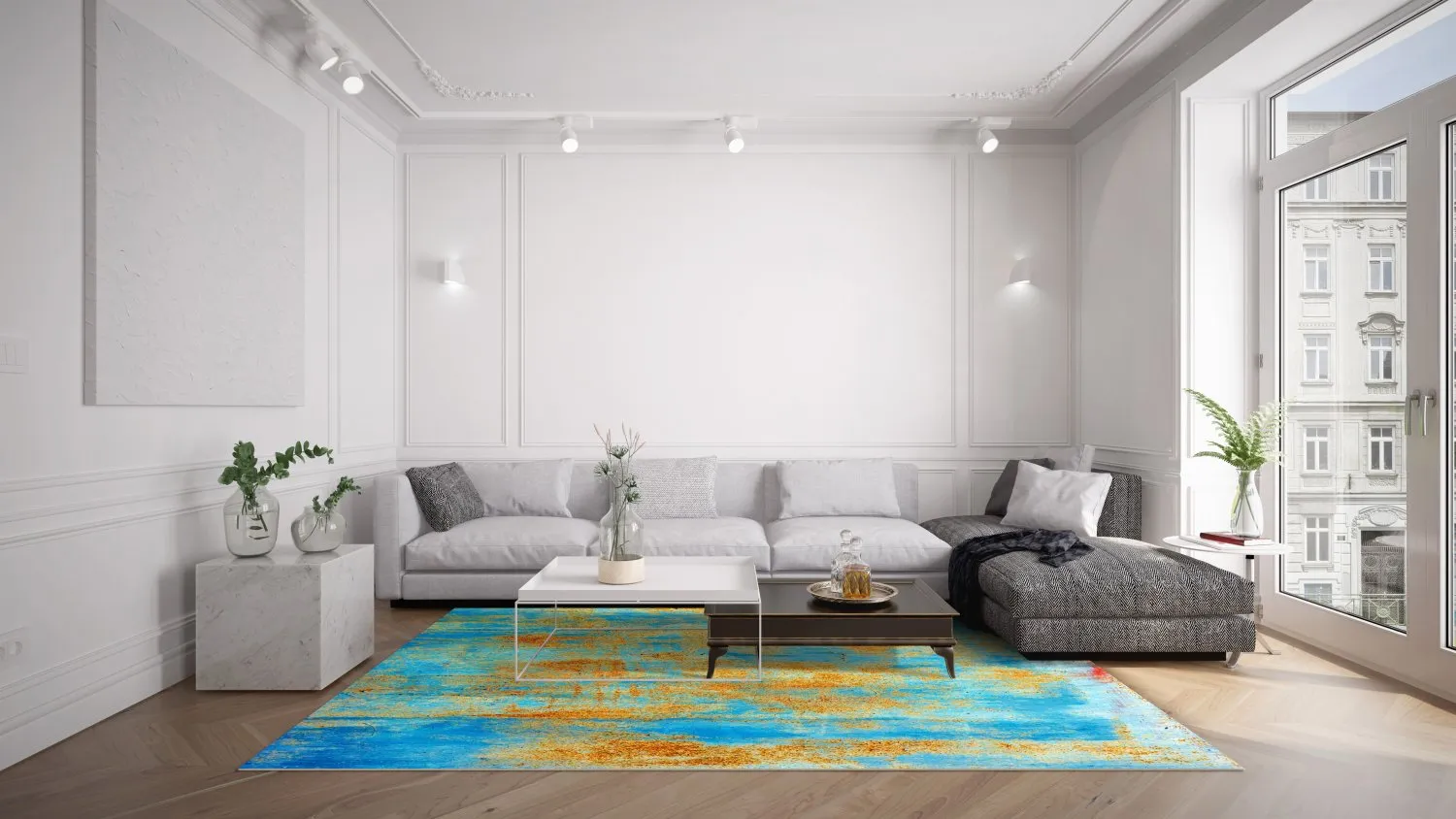 Wilton-tæppe - Molina (blå)