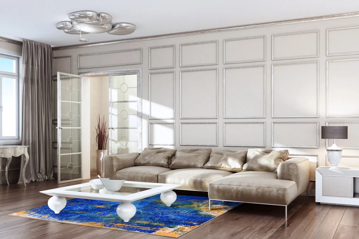 Wilton-tæppe - Taravilla (blå)