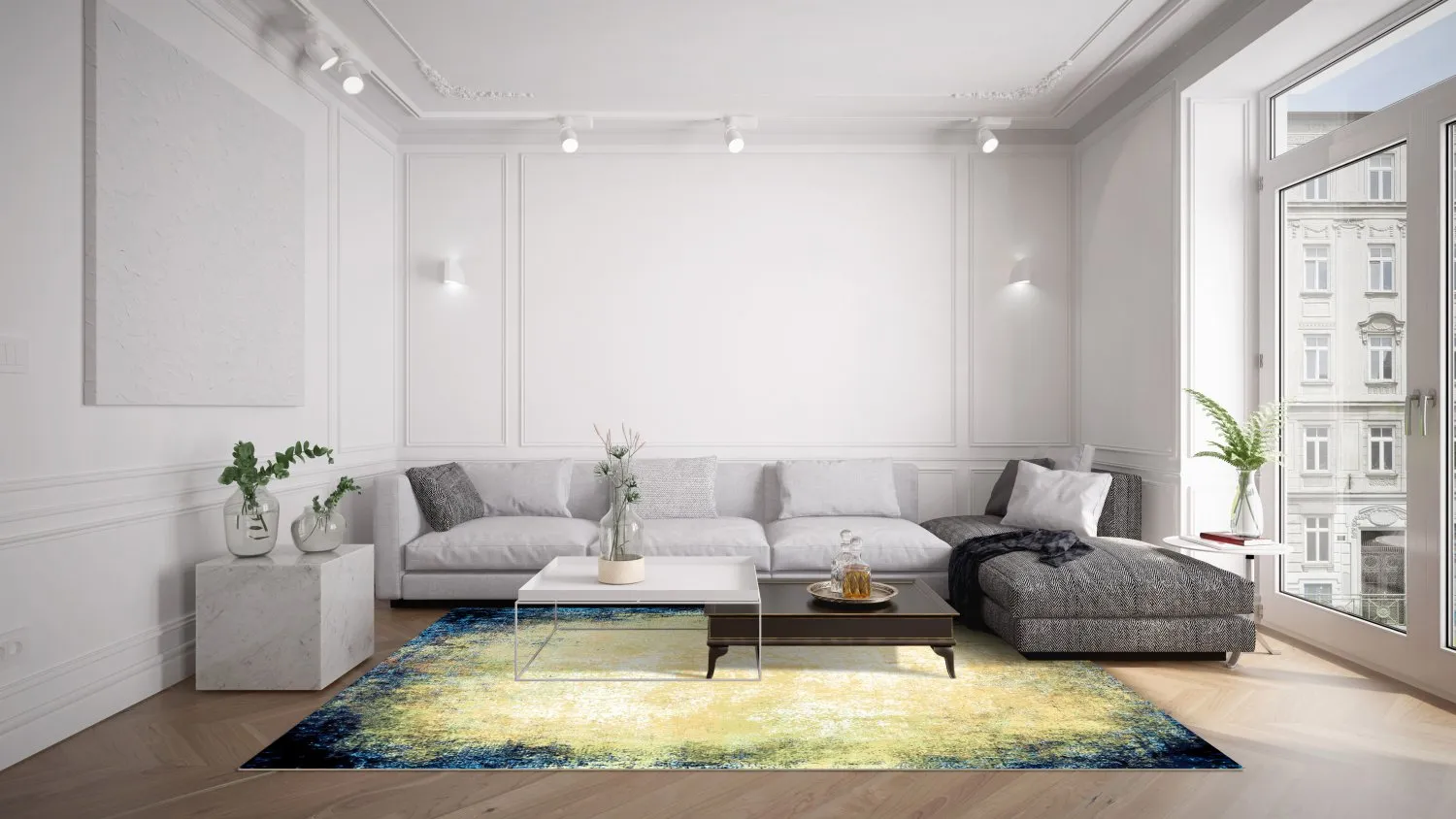 Wilton-tæppe - Pamplona (blå)