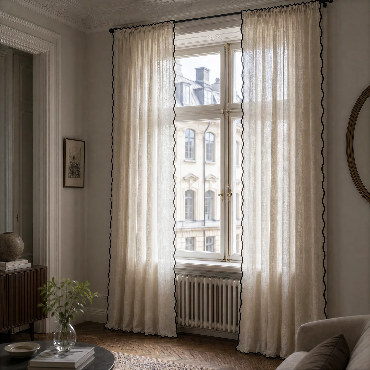 Gardiner 2-pak - Bomuldsgardiner Yrsa (lys beige)