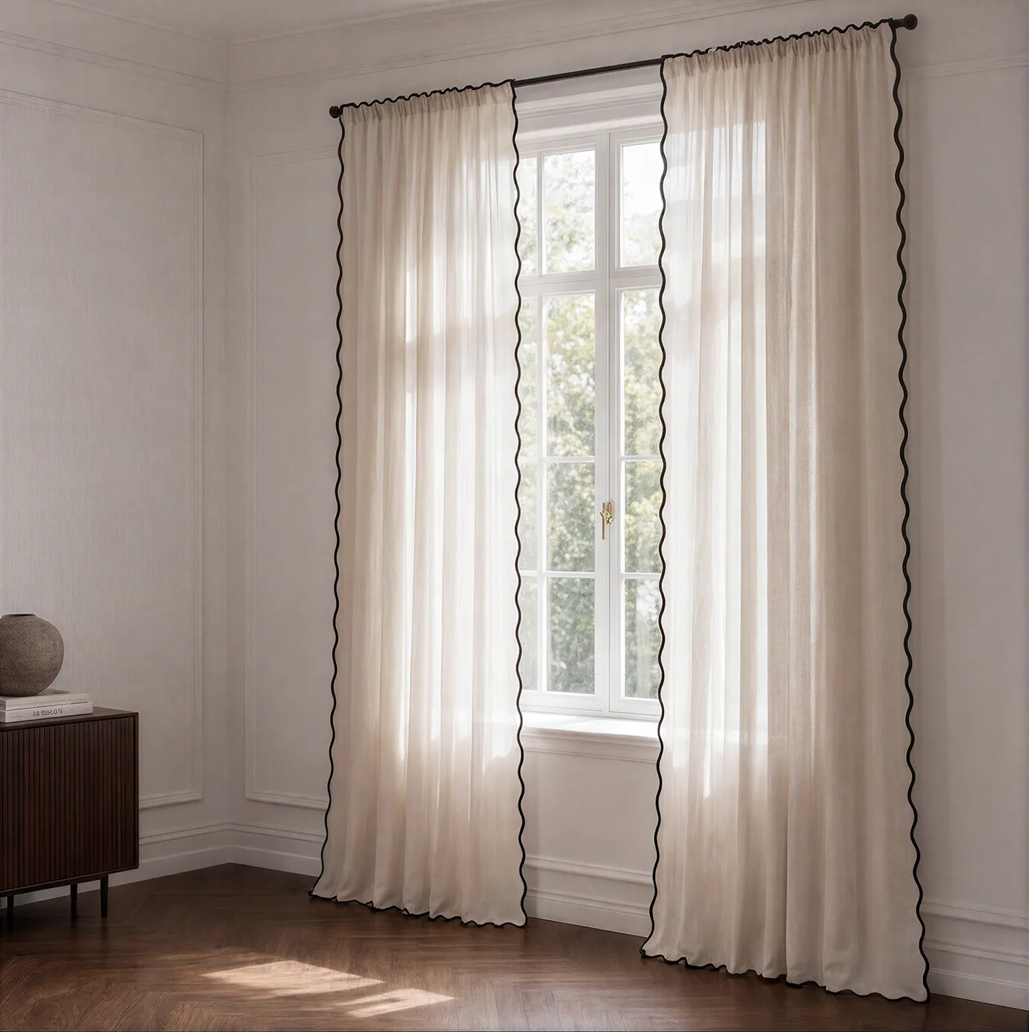 Gardiner 2-pak - Bomuldsgardiner Yrsa (lys beige)