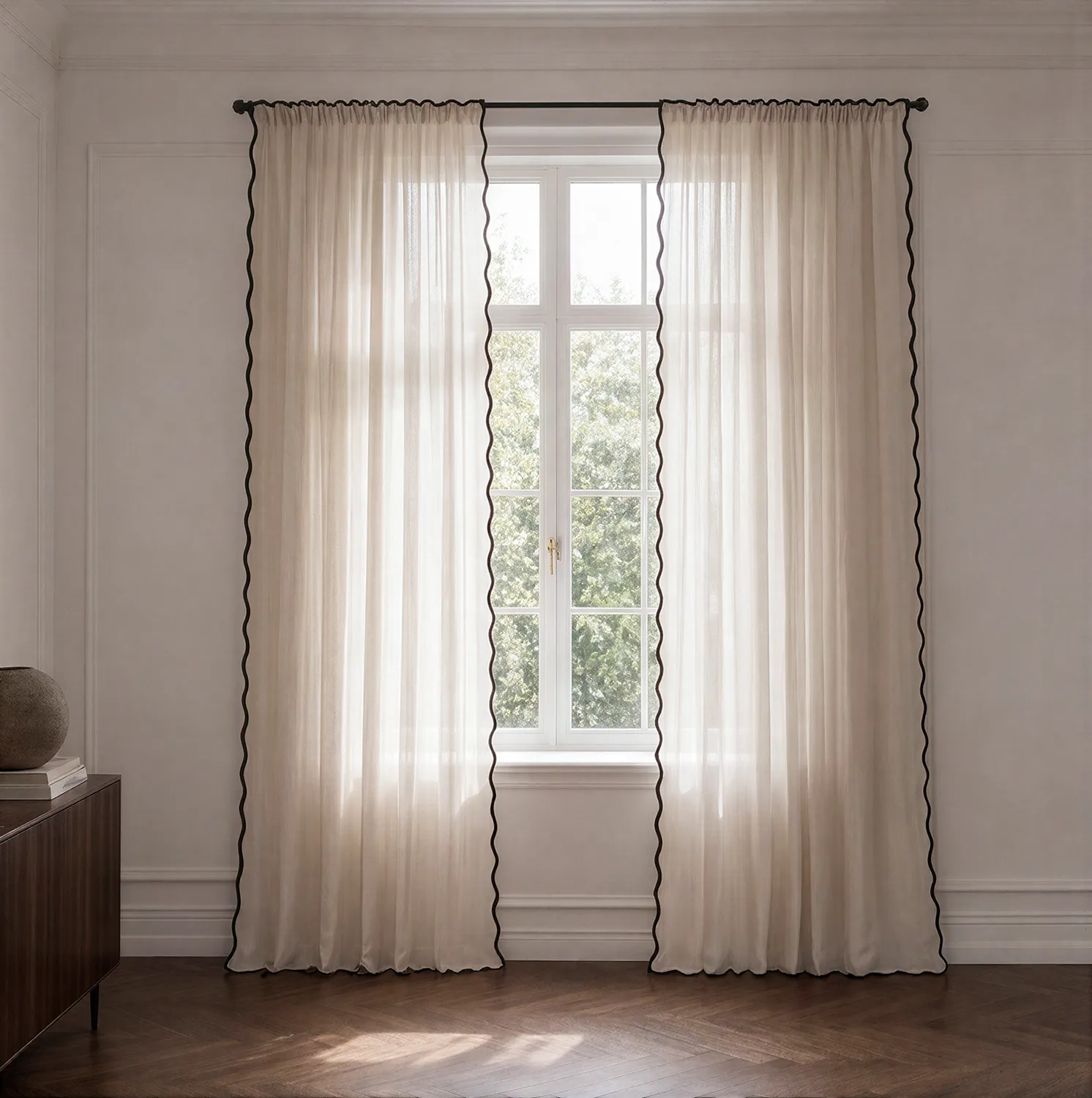 Gardiner 2-pak - Bomuldsgardiner Yrsa (lys beige)
