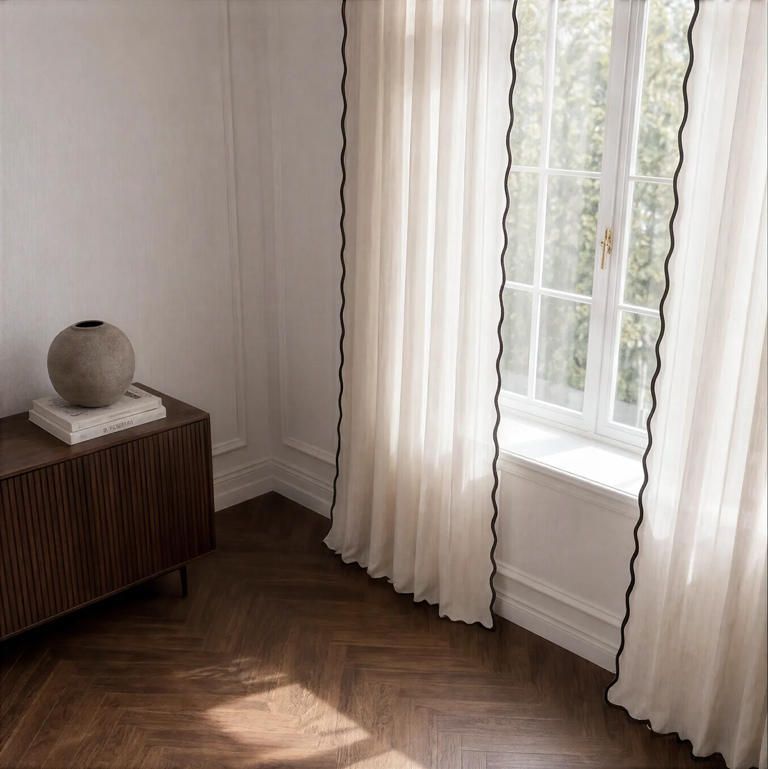 Gardiner 2-pak - Bomuldsgardiner Yrsa (lys beige)
