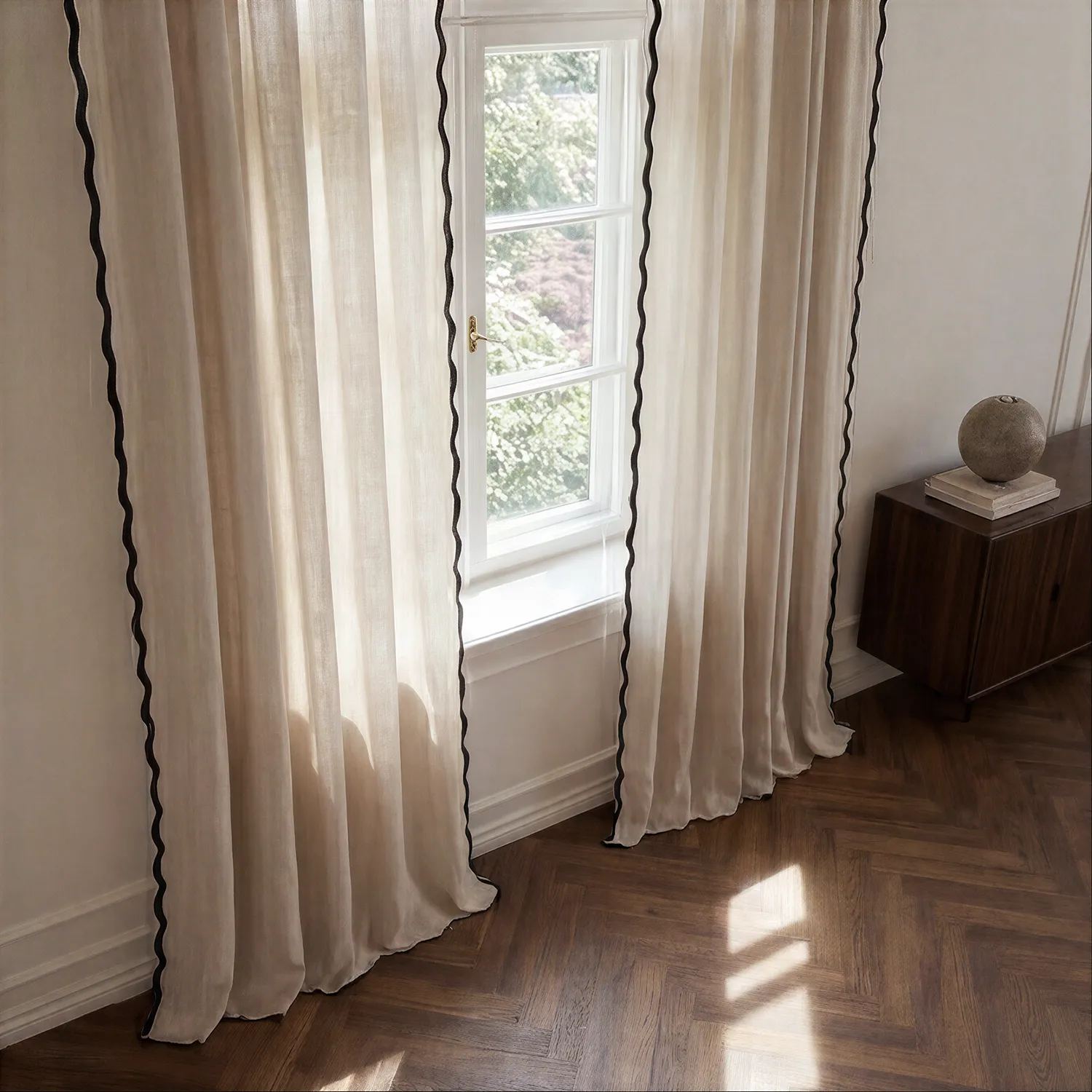 Gardiner 2-pak - Bomuldsgardiner Yrsa (lys beige)