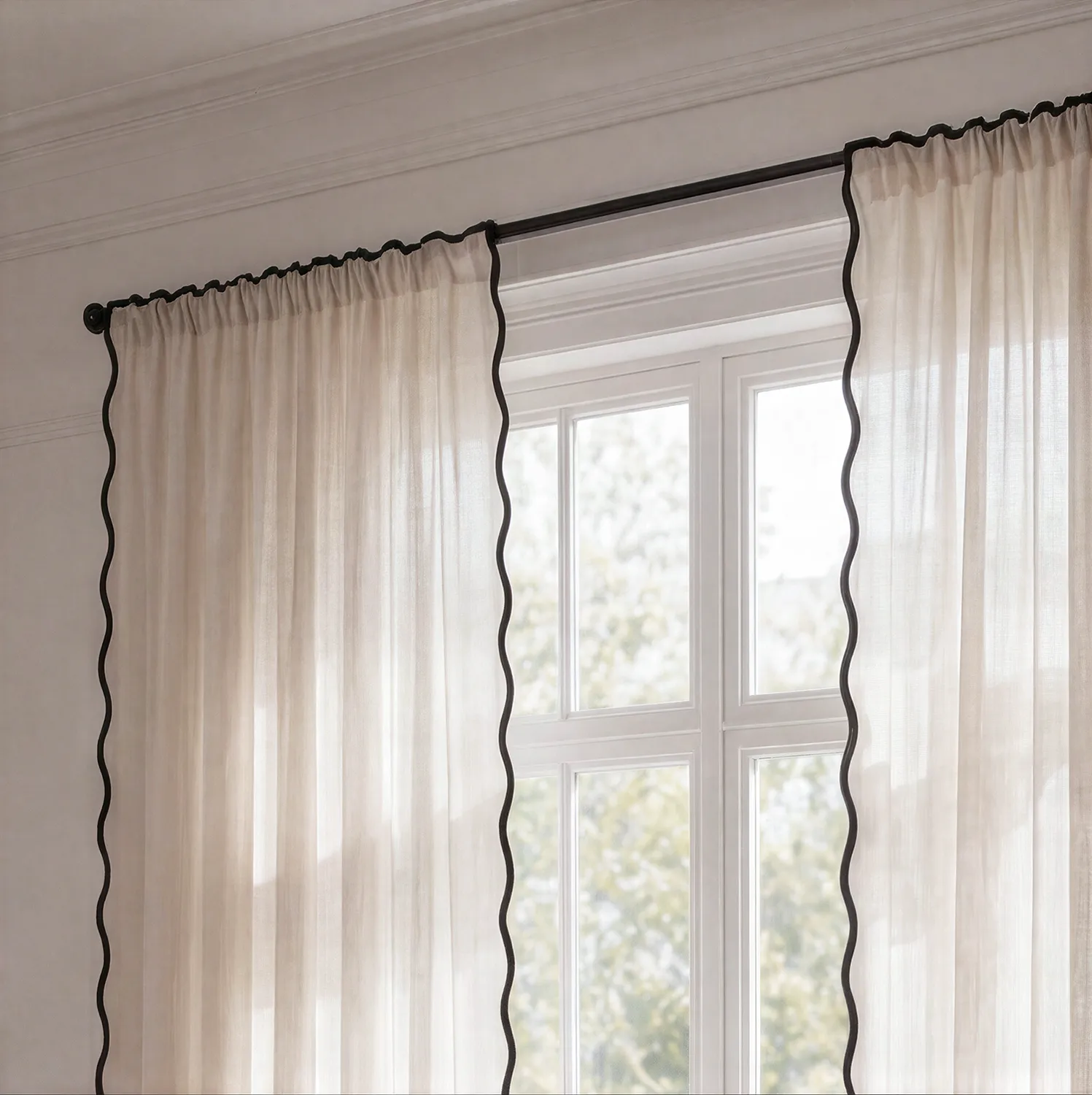 Gardiner 2-pak - Bomuldsgardiner Yrsa (lys beige)