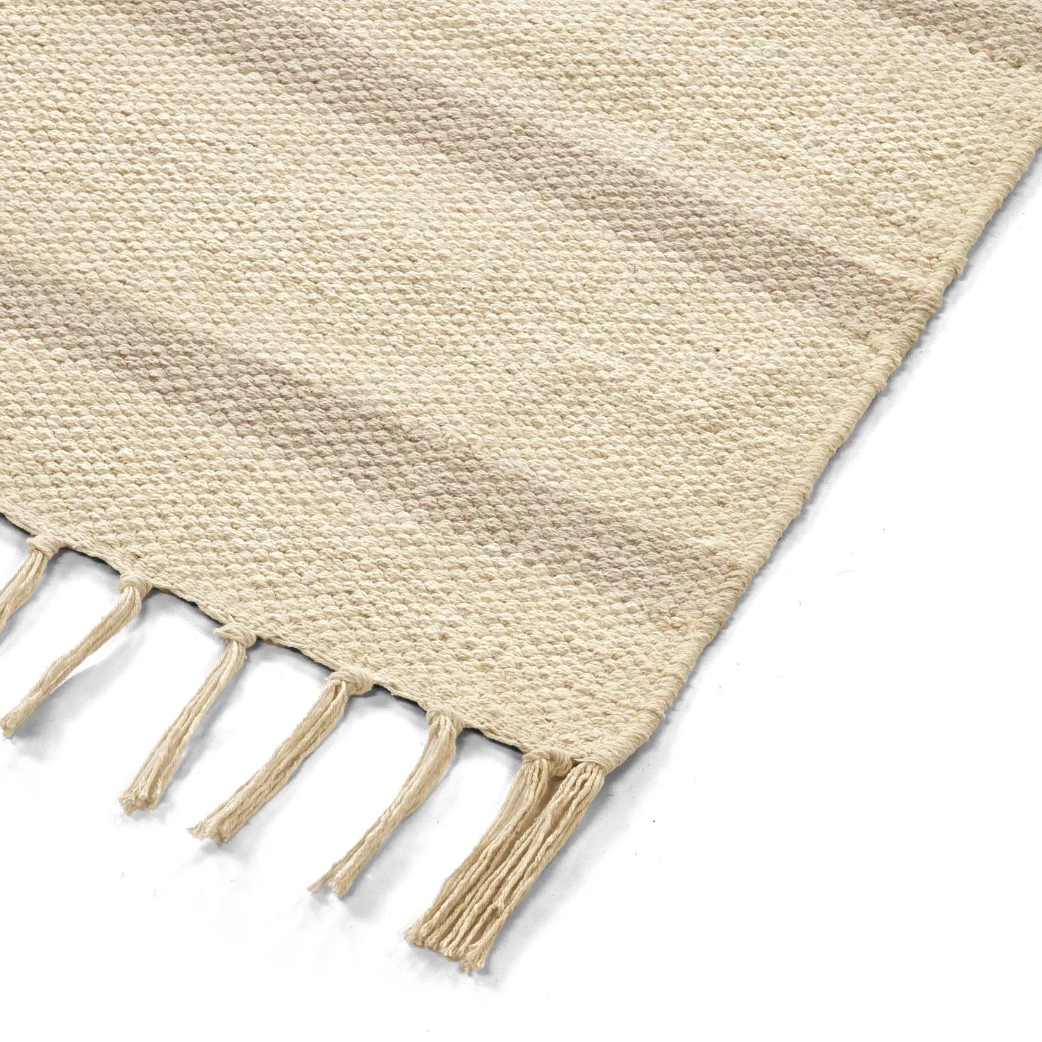 Bomuldstæppe - Helle (offwhite/grå)