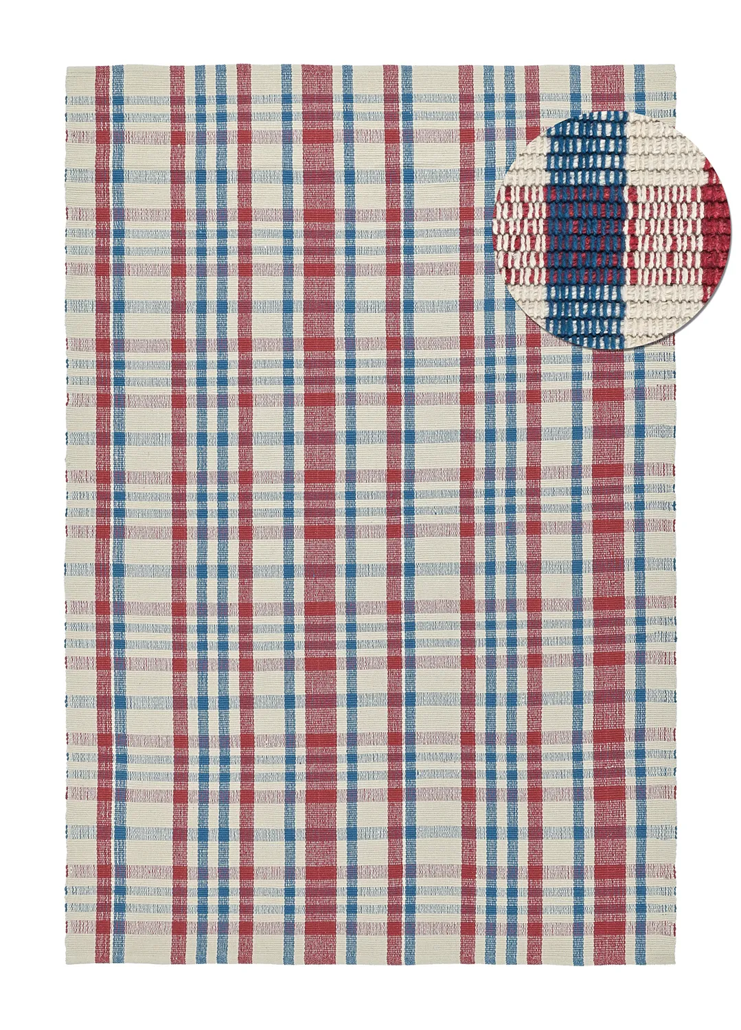 Bomuldstæppe - Husvik (creme/multi)