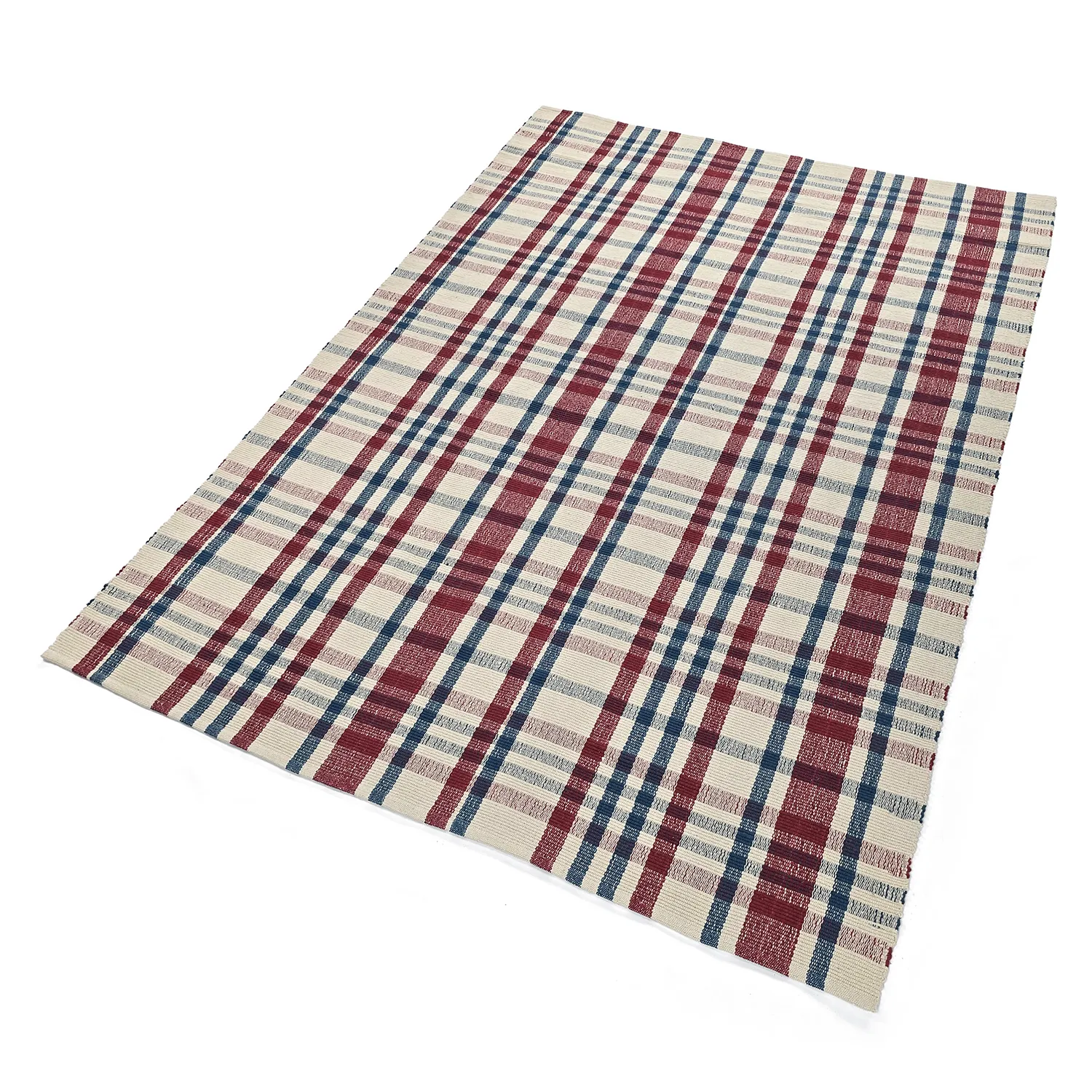 Bomuldstæppe - Husvik (creme/multi)