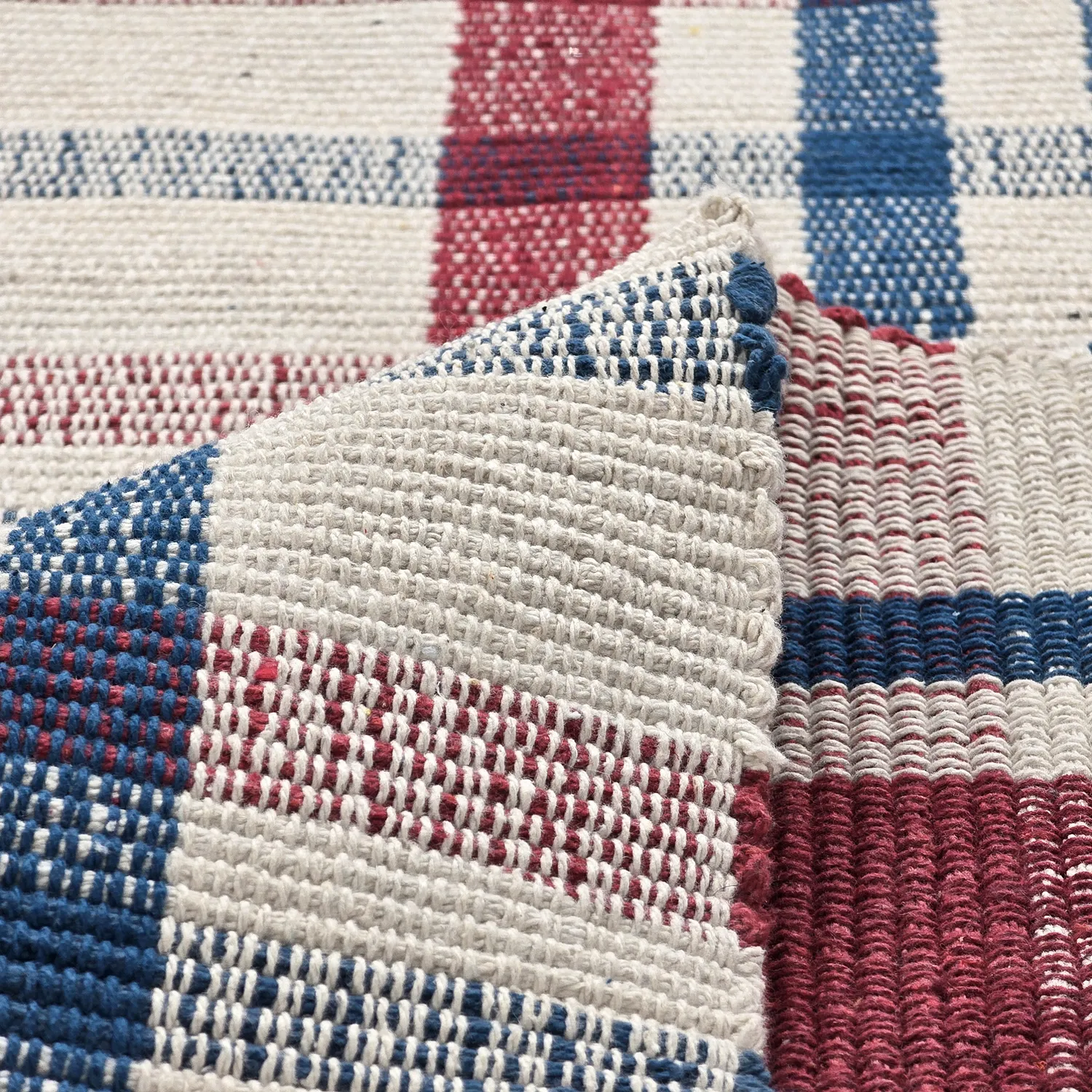 Bomuldstæppe - Husvik (creme/multi)